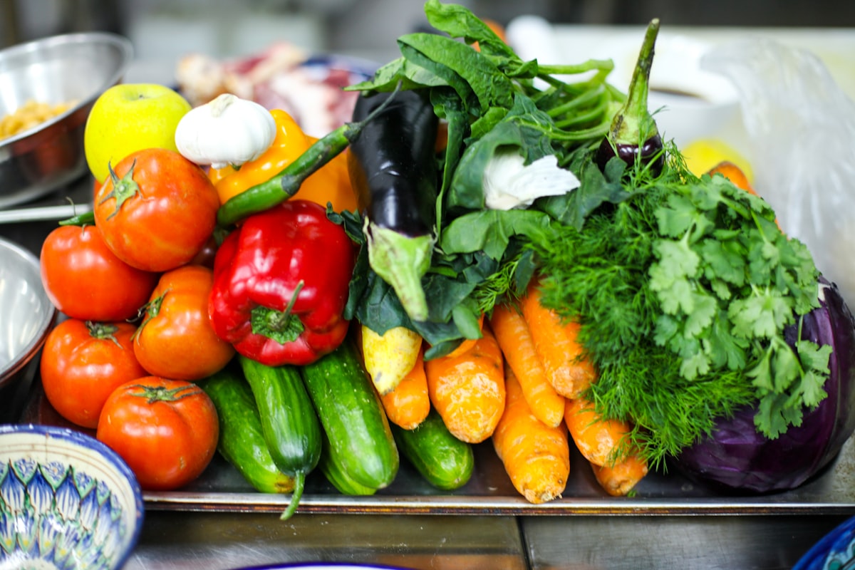 Fresh plant-based salad with colorful vegetables